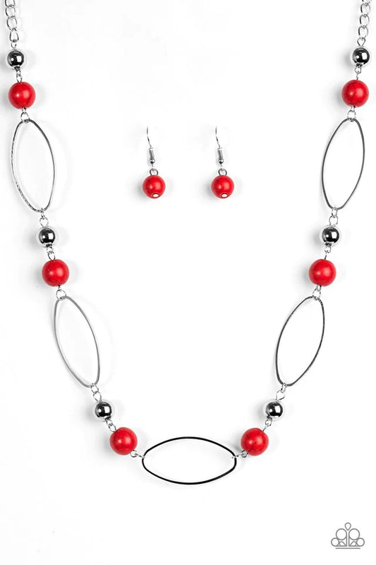 Paparazzi Necklace ~ Simple Stonework - Red