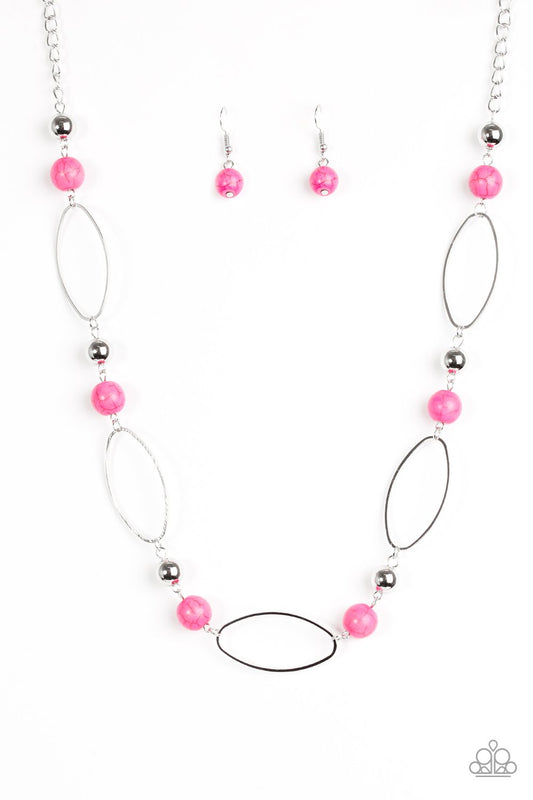 Paparazzi Necklace ~ Simple Stonework - Pink