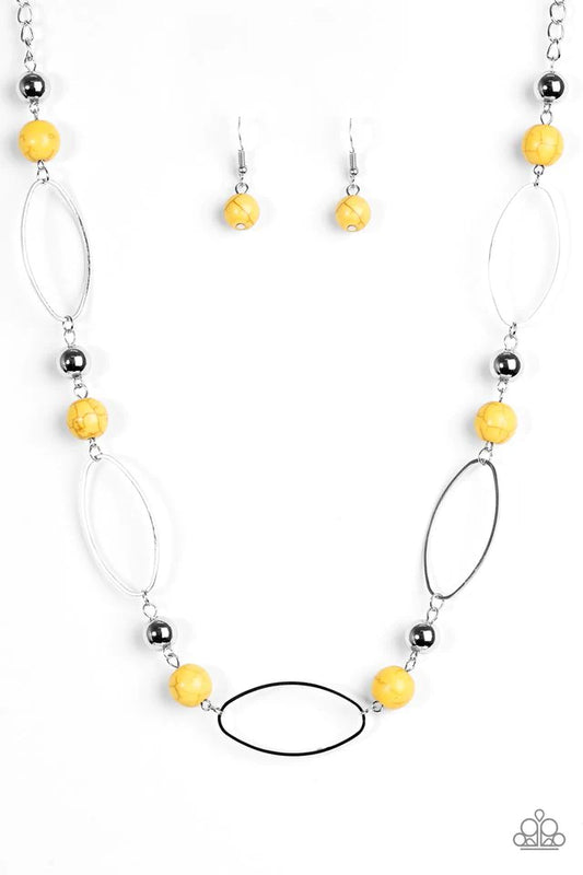 Paparazzi Necklace ~ Simple Stonework - Yellow