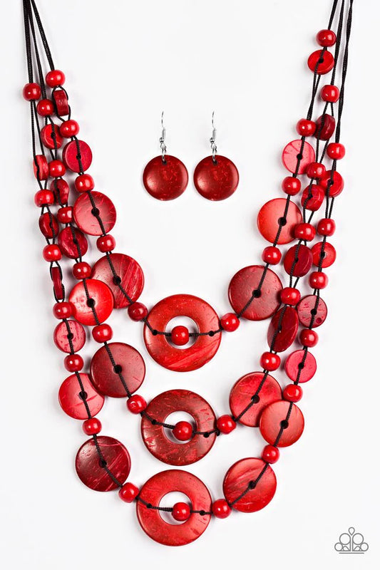 Paparazzi Necklace ~ Bali Boardwalk - Red