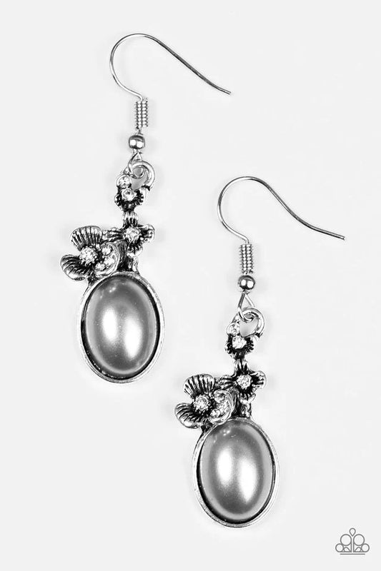 Paparazzi Earring ~ Floral Finery - Silver