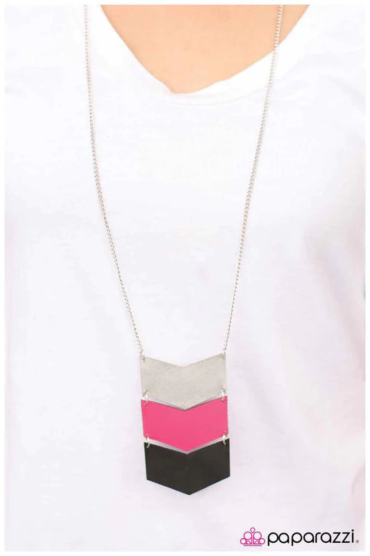 Paparazzi Necklace ~ Third Times a Charm - Pink