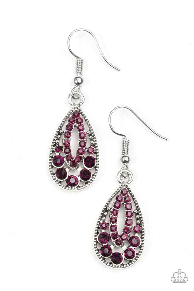 Paparazzi Earring ~ Money To Blow - Purple