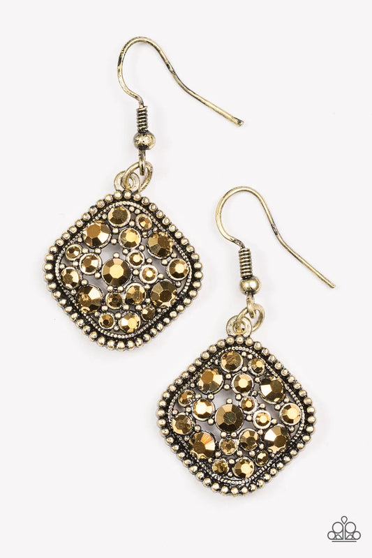 Paparazzi Earring ~ Princess Of Prestige - Brass