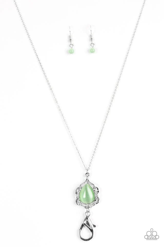 Paparazzi Necklace ~ Keep It On The Down GLOW - Green