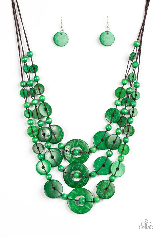 Paparazzi Necklace ~ Bali Boardwalk - Green