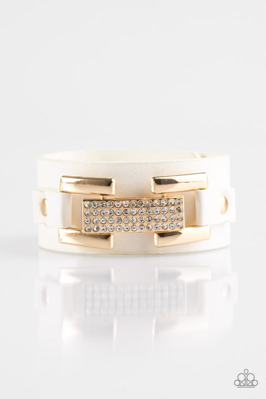 Pulsera Paparazzi ~ Going Platinum - Blanco