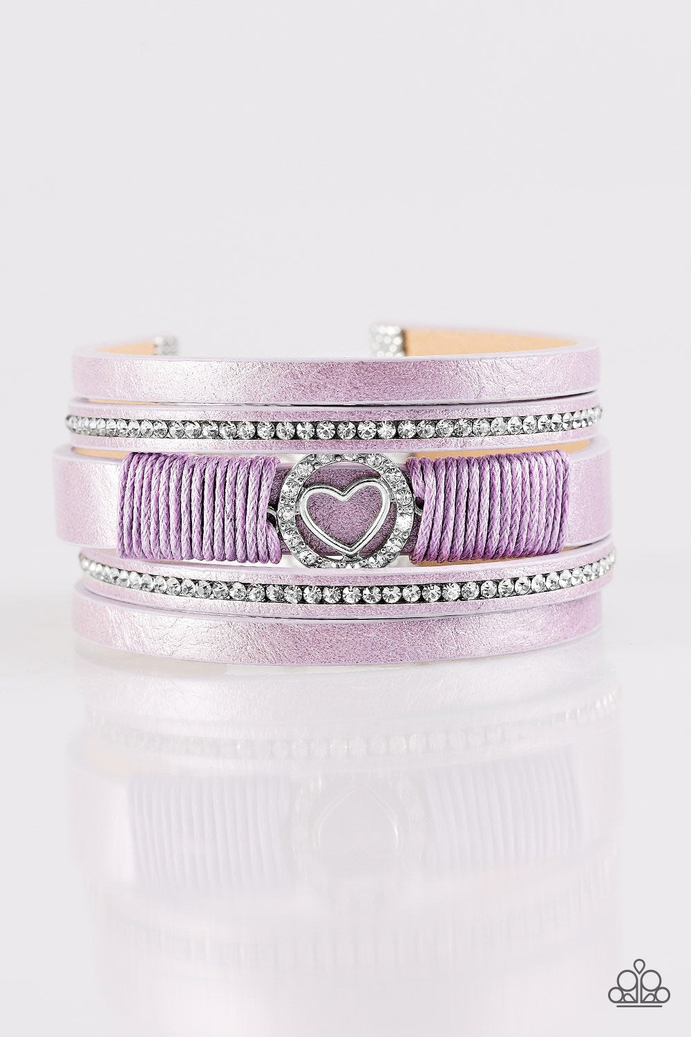 Pulsera Paparazzi ~ Se necesita corazón - Púrpura