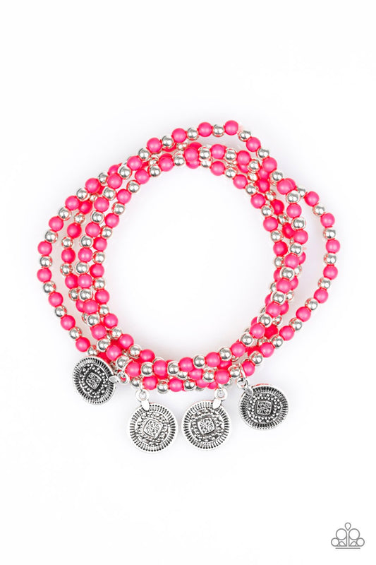 Paparazzi Bracelet ~ Gypsy Globetrotter - Pink