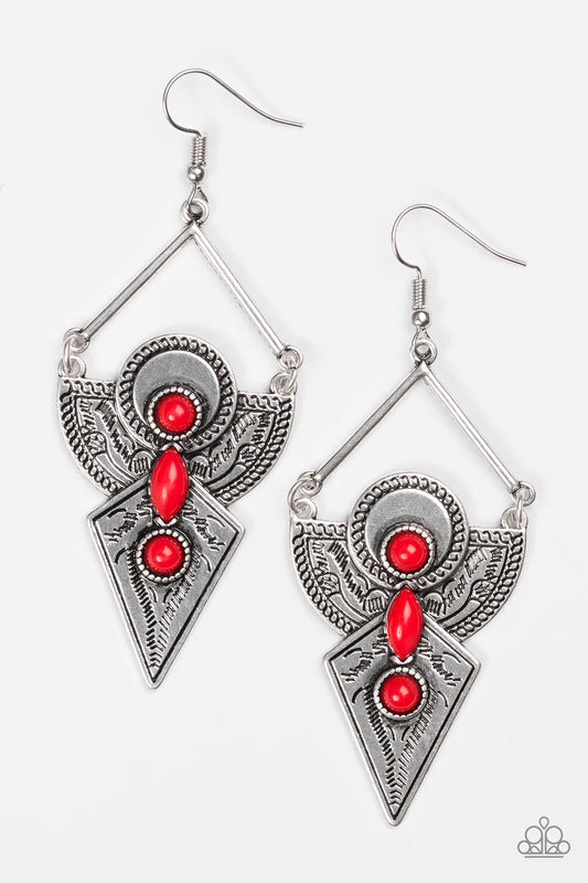 Paparazzi Earring ~ Desert Dynasty - Red