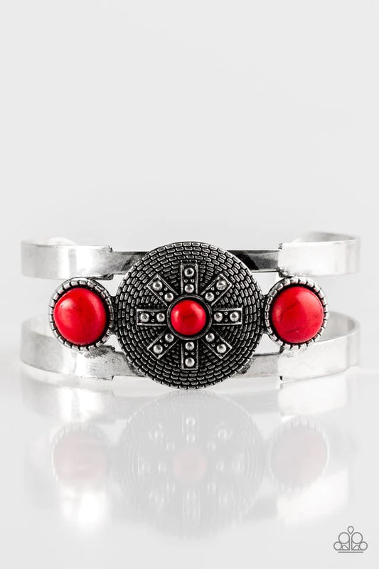 Paparazzi Bracelet ~ Here Comes The SUNDIAL - Red