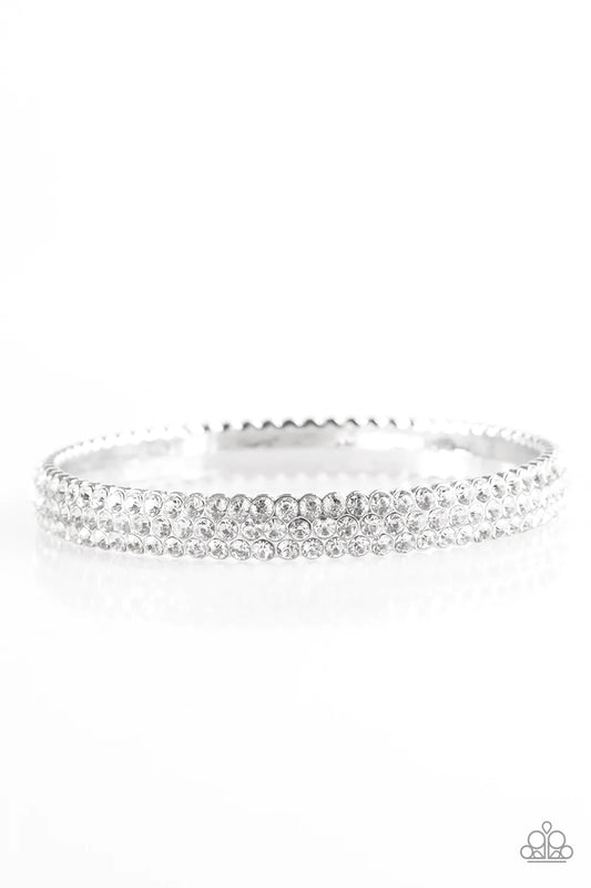 Paparazzi Bracelet ~ Ballroom Bling - White