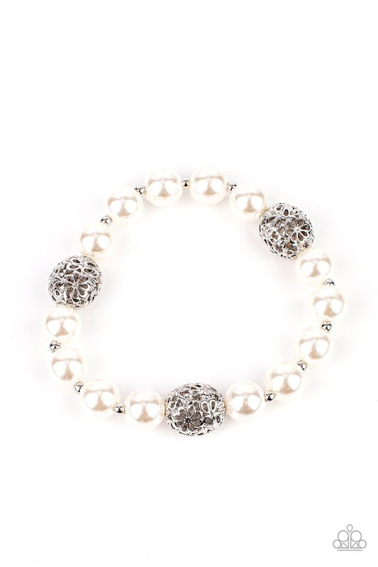 Upscale Whimsy - White - Paparazzi Bracelet Image