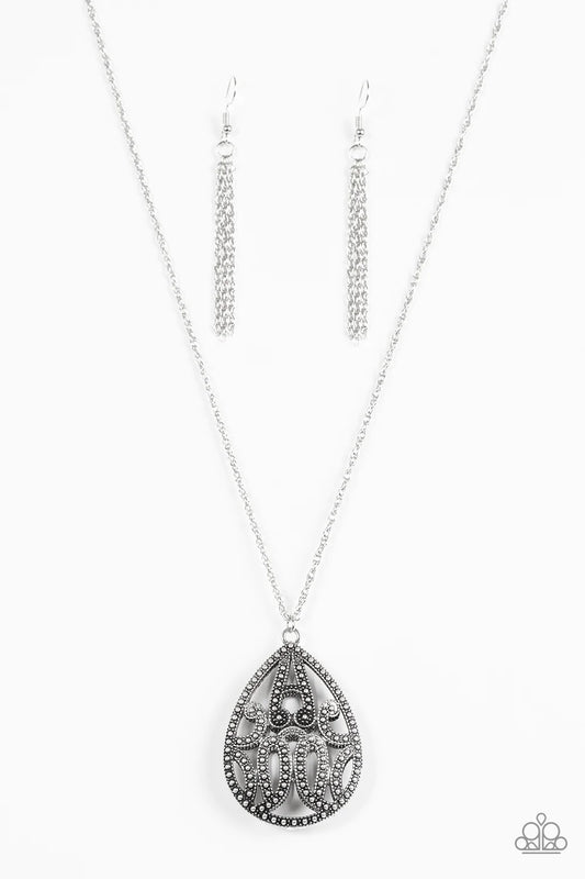 Paparazzi Necklace ~ TEARDROP-Dead Gorgeous - Silver