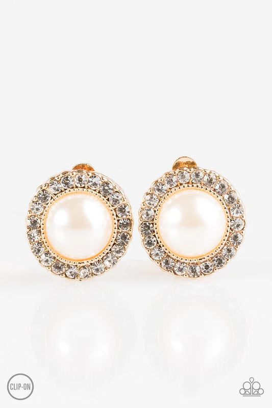 Paparazzi Earring ~ Dont Forget Your Glass Slipper! - Gold