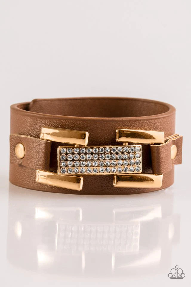 Paparazzi Bracelet ~ Going Platinum - Brown