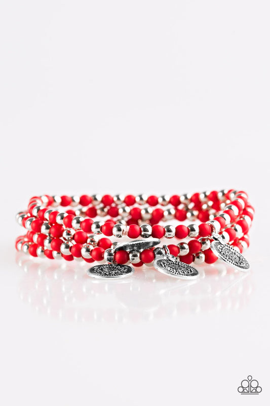 Paparazzi Bracelet ~ Gypsy Globetrotter - Red