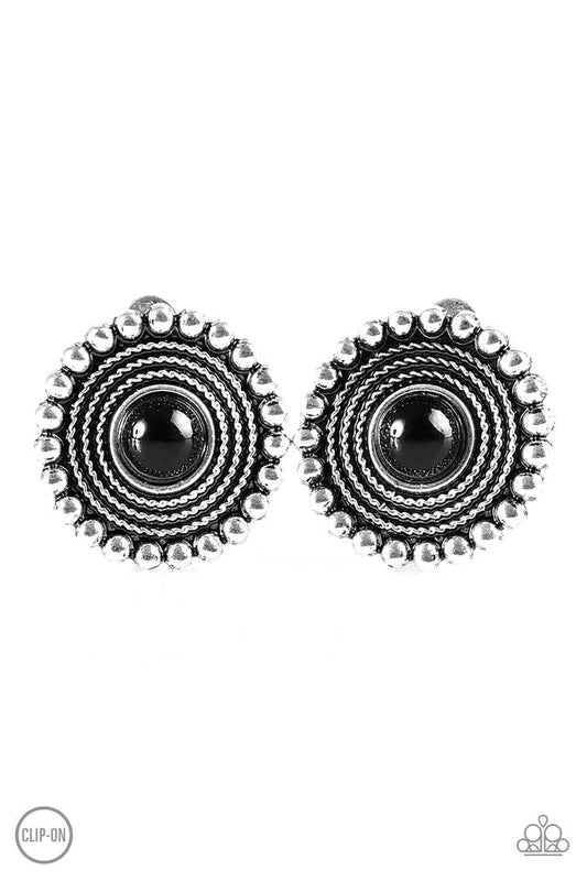 Paparazzi Earring ~ WHEELing and Able - Black