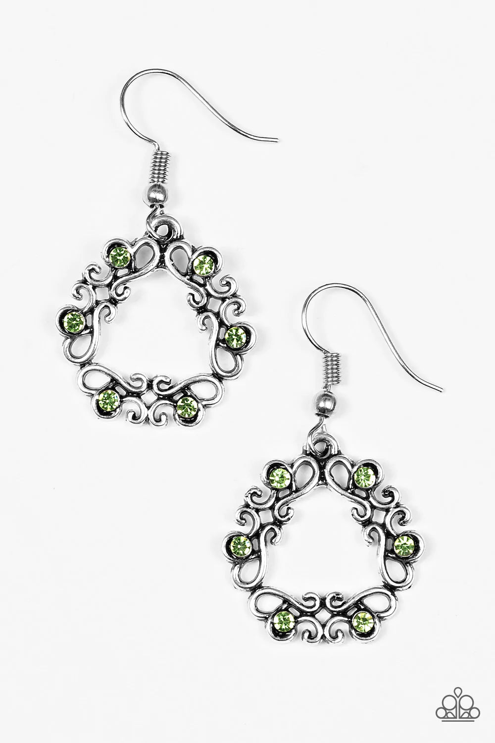 Paparazzi Earring ~ Whimsy Wreaths - Green