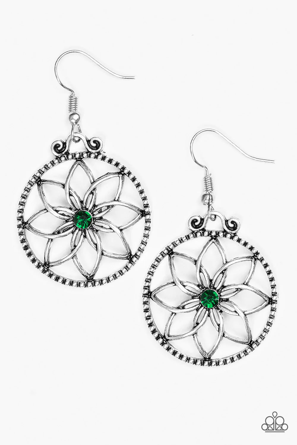 Paparazzi Earring ~ Bloom Bloom - Green