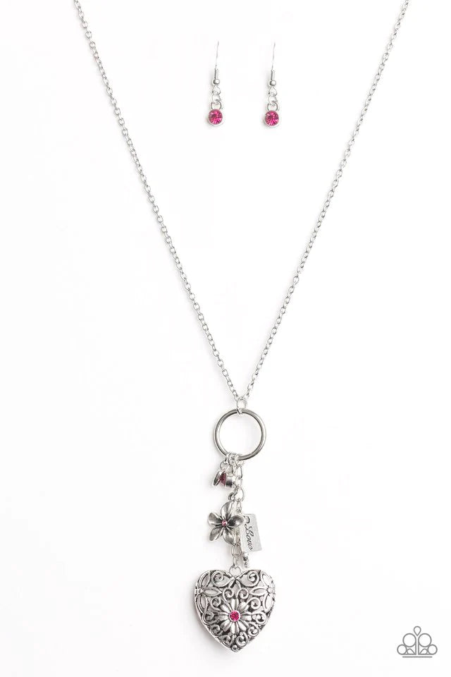 Paparazzi Necklace ~ Vintage Valentine - Pink