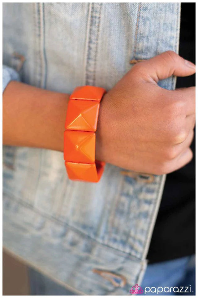 Paparazzi Bracelet ~ Stretching the Truth - Orange