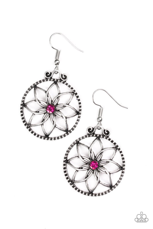 Paparazzi Earring ~ Bloom Bloom - Pink