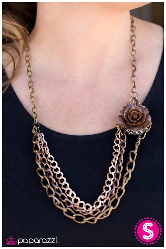 Paparazzi Necklace ~ Rough Around the Edges - Brass