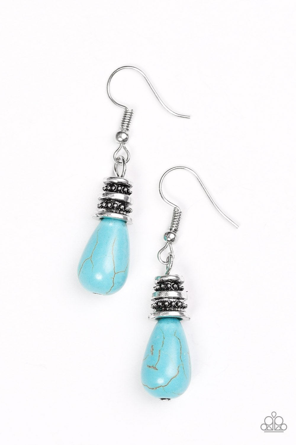 Paparazzi Earring ~ Stone Storms - Blue
