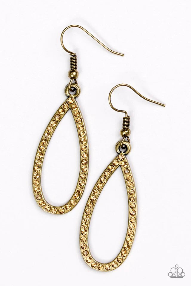 Paparazzi Earring ~ Twilight Shimmer - Brass