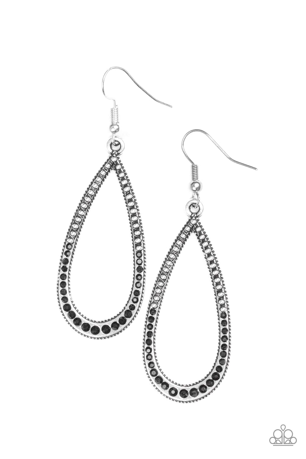 Paparazzi Earring ~ Dripping In Diamonds Black Paparazzi Jewelry Online Store