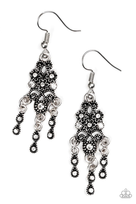 Paparazzi Earring ~ Spring Bling - White