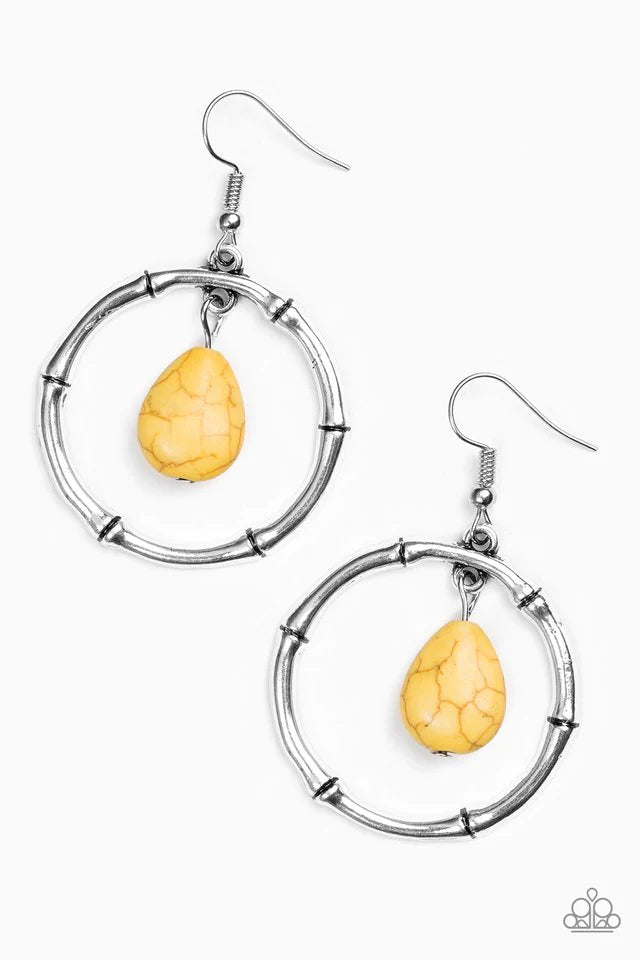 Paparazzi Earring ~ Stone Style - Yellow