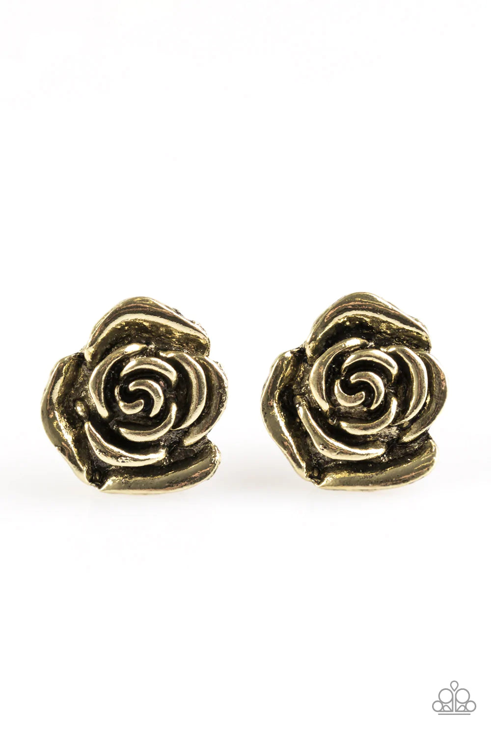 Paparazzi Earring ~ So BLOOMantic! - Brass