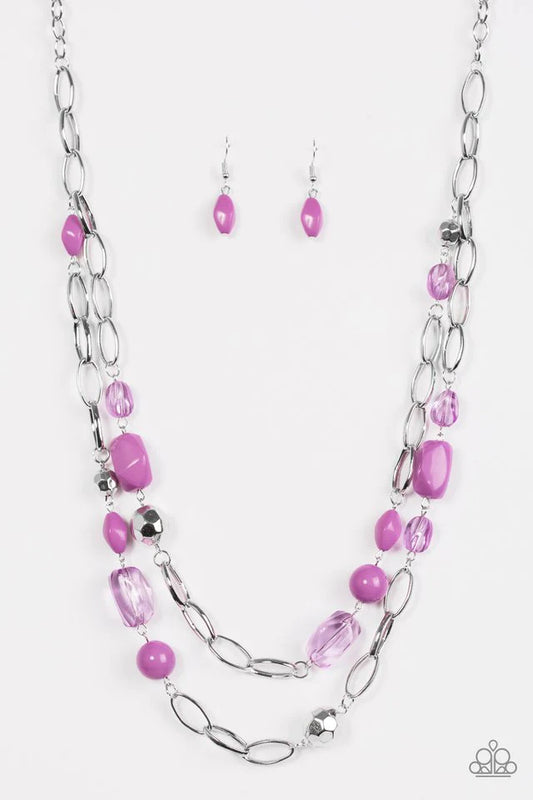 Paparazzi Necklace ~ GLEAM Weaver - Purple