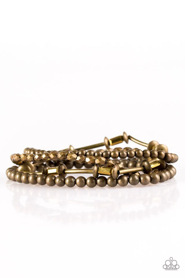 Paparazzi Bracelet ~ Uniquely Upscale - Brass