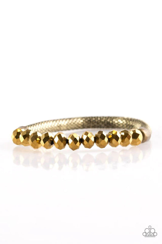 Paparazzi Bracelet ~ Glamorously Grunge - Brass