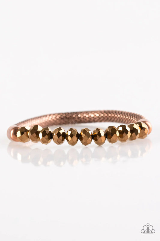 Paparazzi Bracelet ~ Glamorously Grunge - Copper