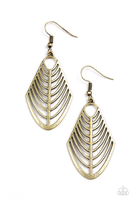 Paparazzi Earring ~ Right On TRACKER - Brass