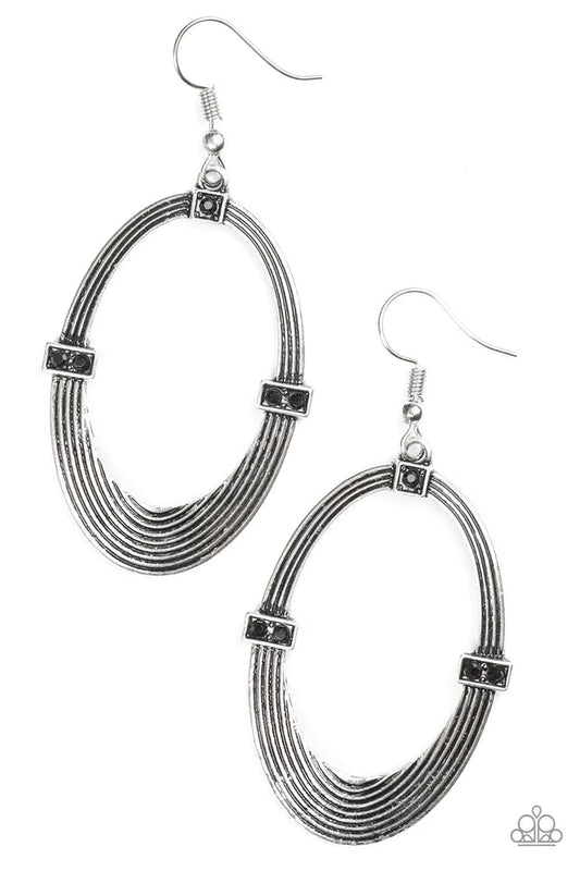 Paparazzi Earring ~ Radiantly Rural - Black