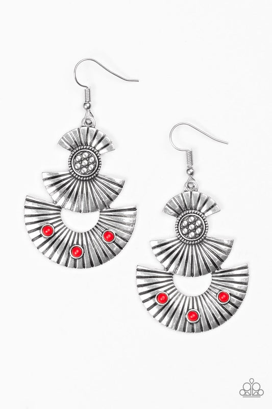 Paparazzi Earring ~ Far East - Red