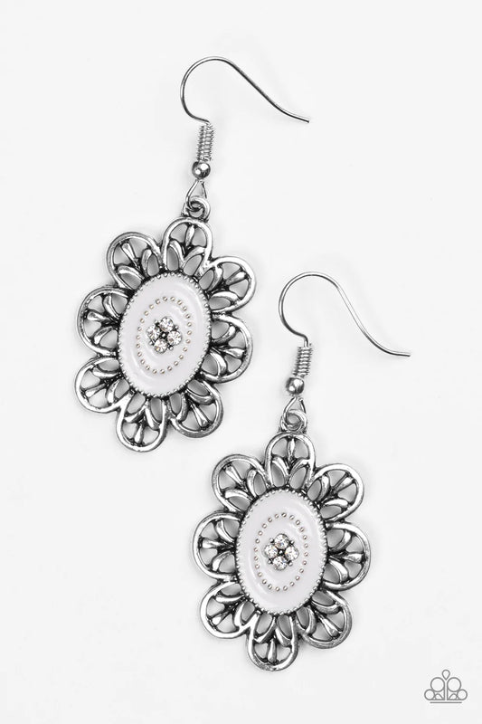 Paparazzi Earring ~ Posy Party - Silver