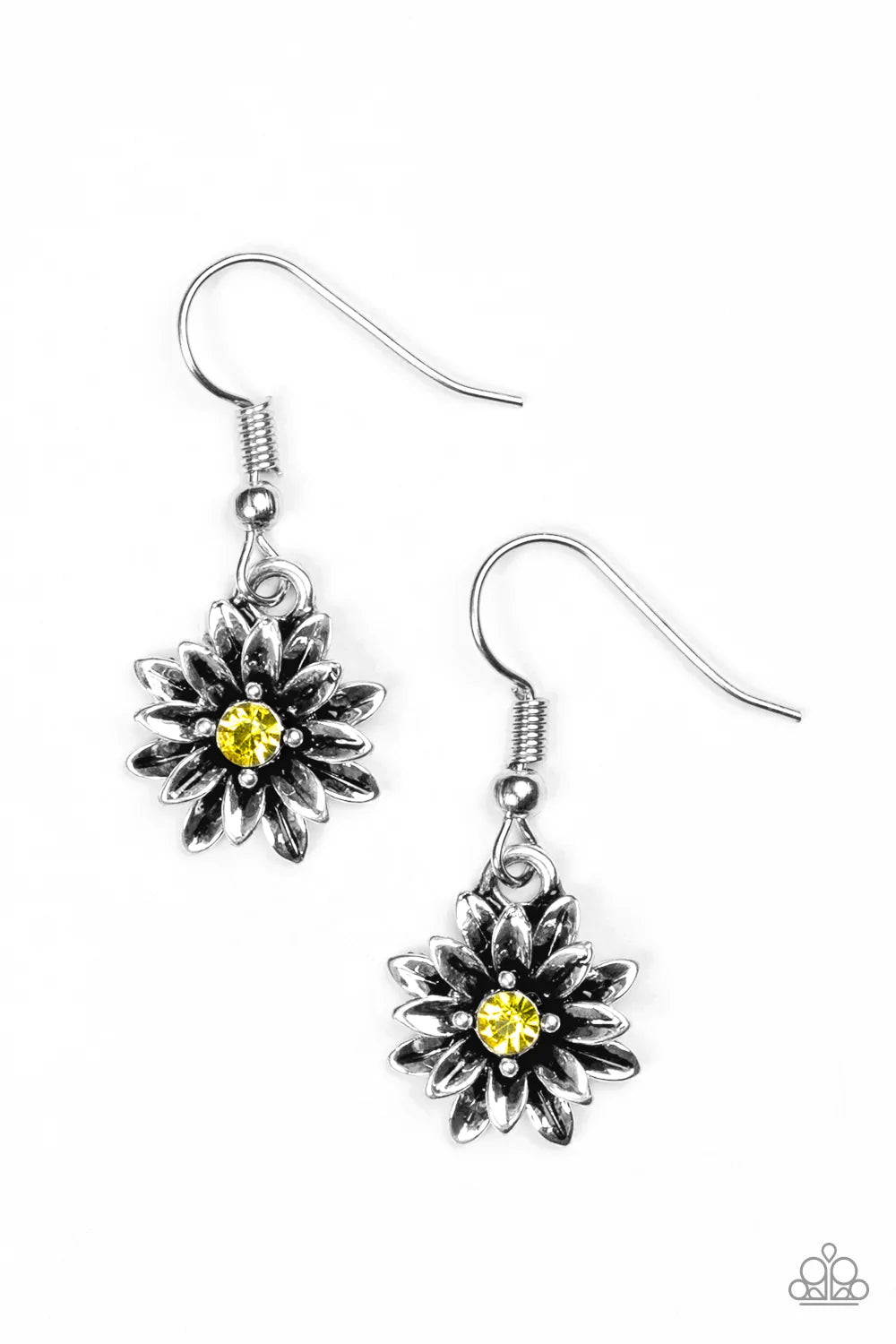 Paparazzi Earring ~ Diamonds and Daisies - Yellow