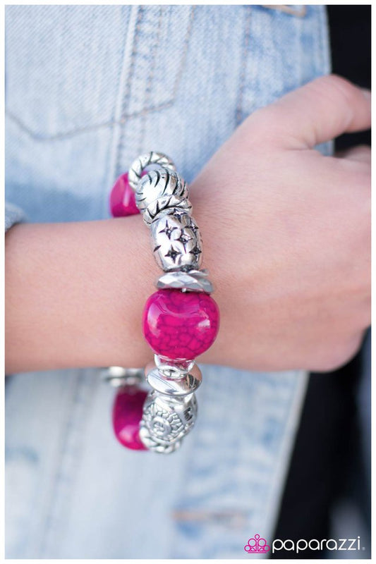 Paparazzi Bracelet ~ In Other Words... - Pink