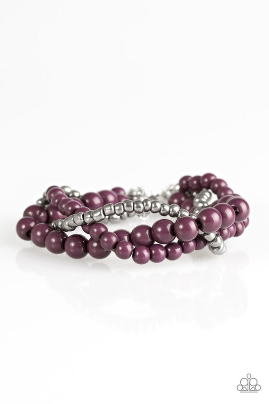 Paparazzi Bracelet ~ Take The BEAD - Purple