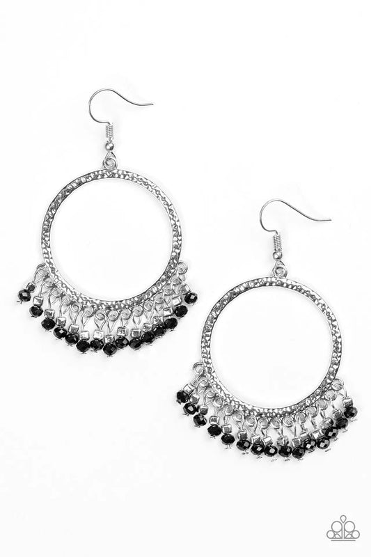 Paparazzi Earring ~ Tambourine Tango - Black