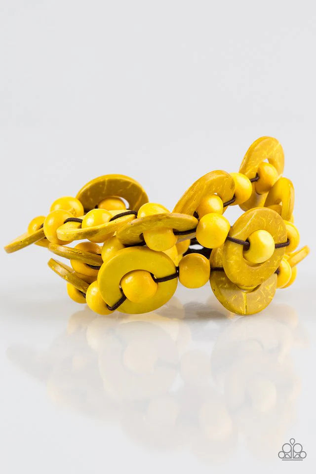 Paparazzi Bracelet ~ Cancun Catch - Yellow