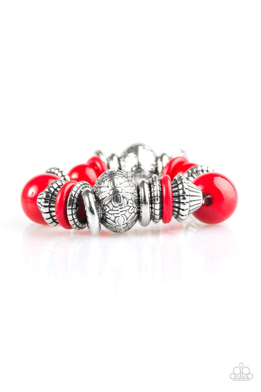 Pulsera Paparazzi ~ Aprovecha la temporada - Rojo