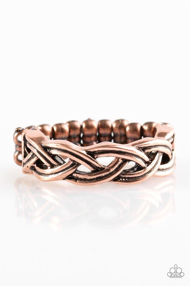 Paparazzi Ring ~ Step Up To The PLAIT - Copper