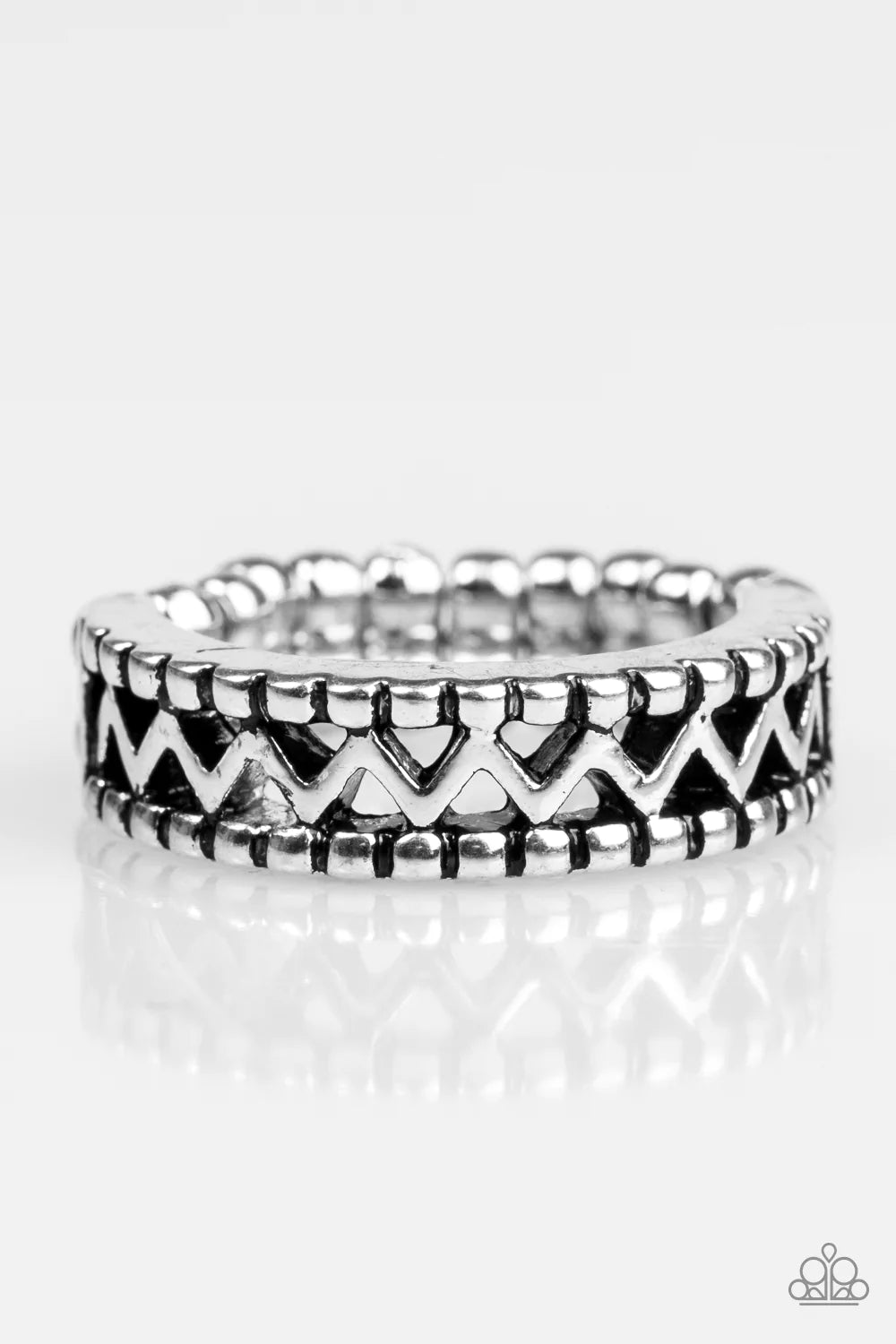 Paparazzi Ring ~ Thunder and Lightning - Silver